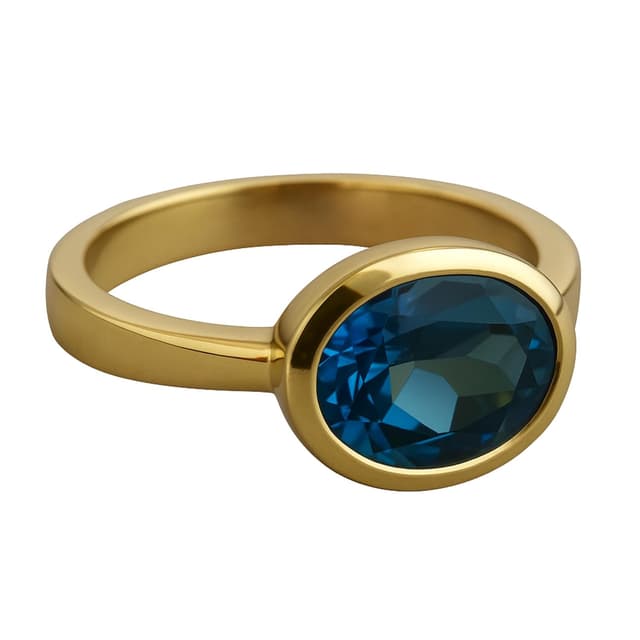 Thumbnail 6 de Sophia Rose Jewellery Oval London Blautopas 8x10 mm vergoldeter 925-Silberring (US 8, Ø 18,2)