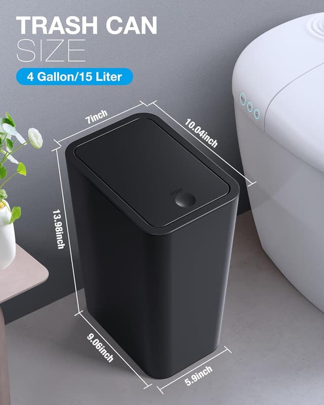 Thumbnail 4 de ITCPRL 4 Gallon Bathroom Trash Can with Lid 🗑