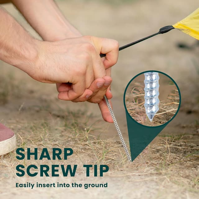 Thumbnail 3 de Green Haven Screw Tent Pegs 20 Pack