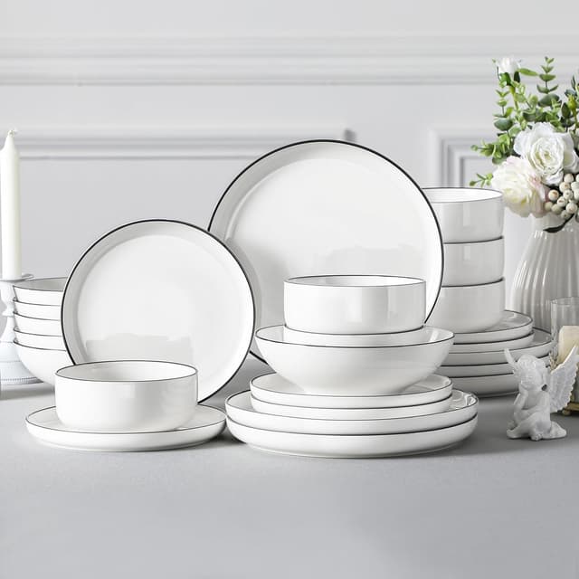 Thumbnail 6 de MALACASA LUNA 24-piece porcelain dinner set