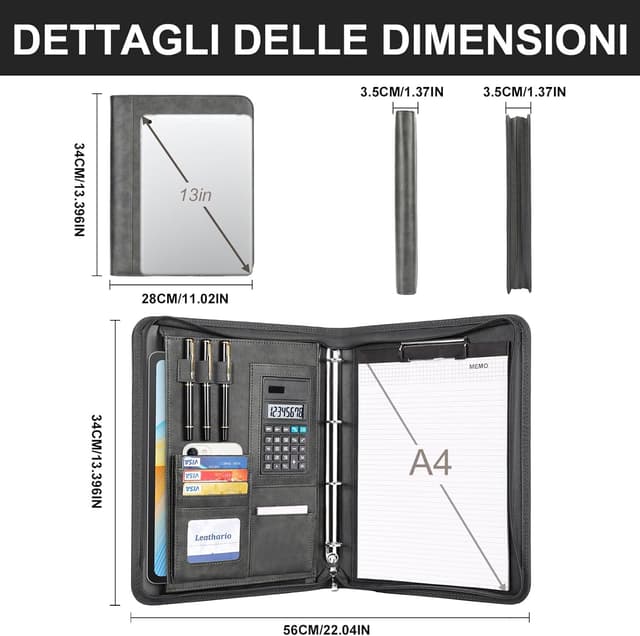Detalle 2 de Leathario Cartella Portadocumenti A4 26x33,5 cm