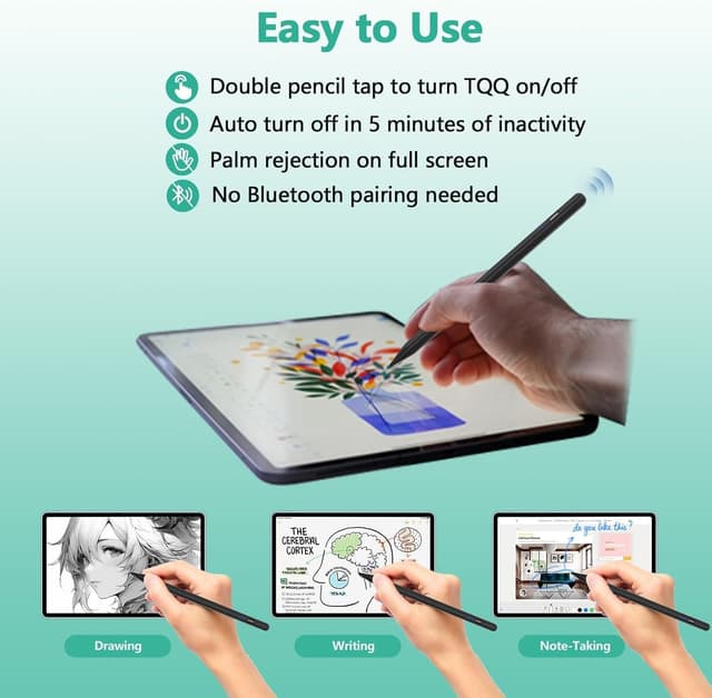 Detalle de TQQ Penna per Tablet 2.0 Stylus con sensibilità all’inclinazione e 5 punte di ricambio