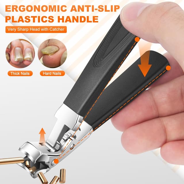 Detalle 2 de 5-teiliges Nagelknipser-Set für dicke Zehennägel – Ultra Wide Jaw & lange Grifföffnung