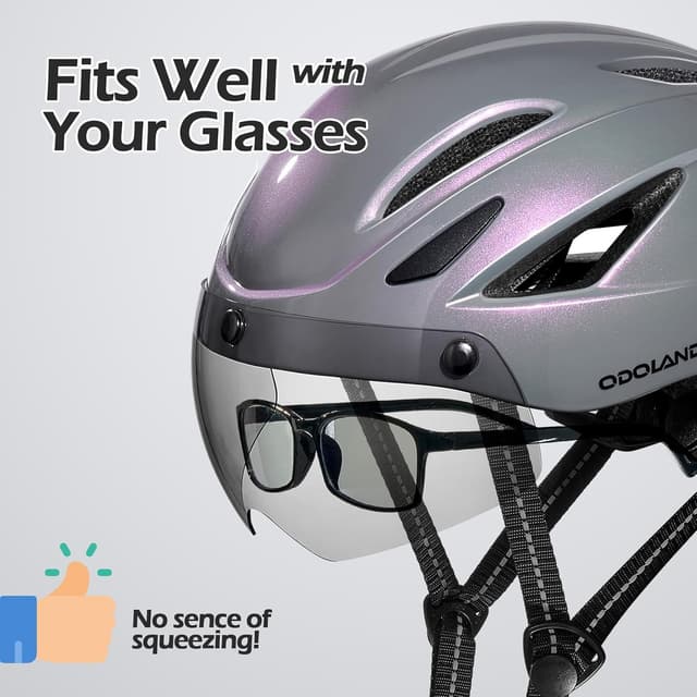 Detalle 2 de Odoland Fahrradhelm mit Magnetvisier