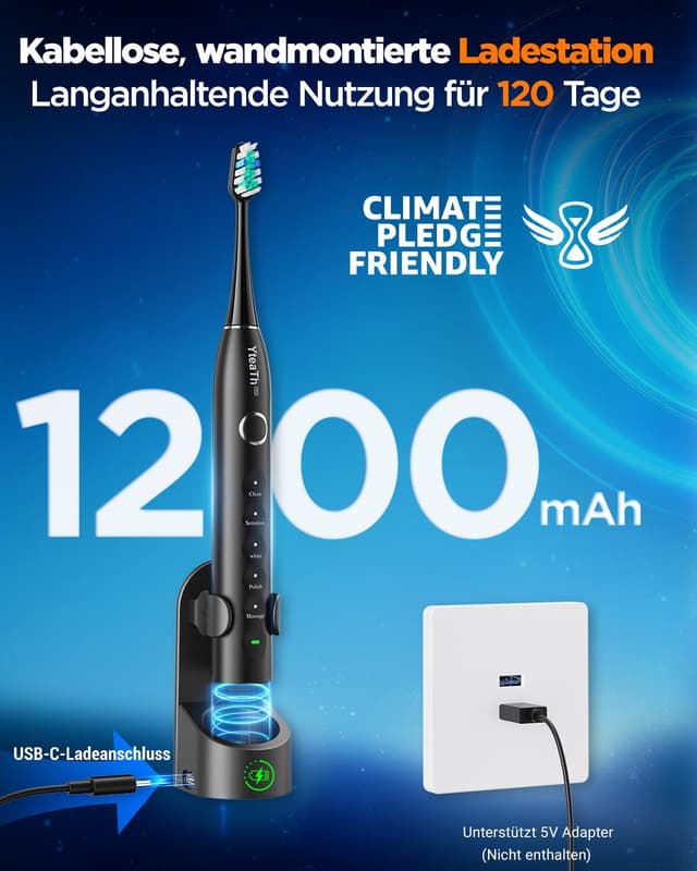 Detalle 2 de Elektrische Zahnbürste 120 Tage Akkulaufzeit