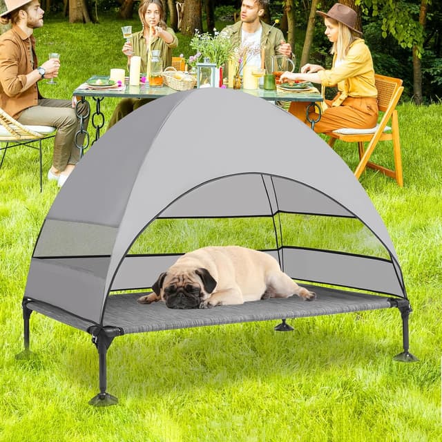 Thumbnail 6 de Snagle Paw Hundeliege mit Dach – stabiles erhöhtes Hundebett für große Hunde, Indoor/Outdoor