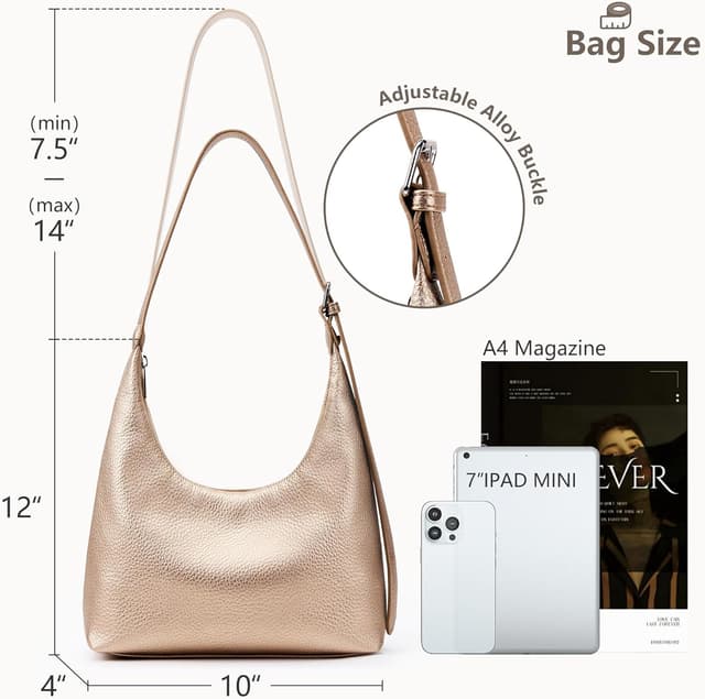 Detalle de KALIDI Damen Handtasche Schultertasche PU Leder Tote Bag Vintage Hobo mit verstellbarem Gurt (26 x 18 x 10 cm)