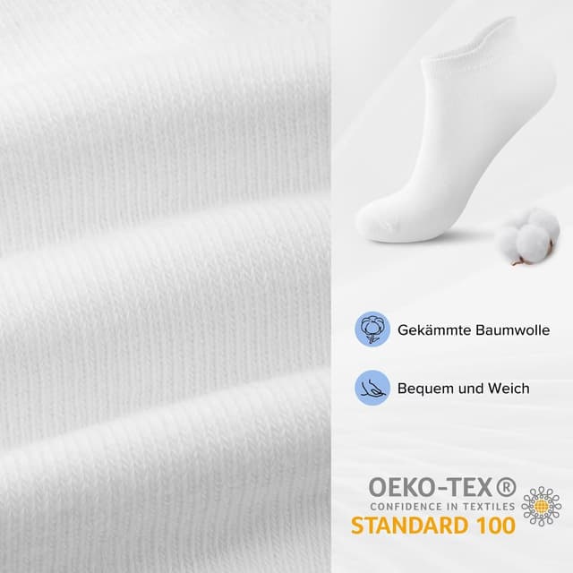 Detalle de YouShow Calzini Corti Uomo Donna 10 Paia in Cotone Traspirante Fantasmini Unisex (Nero/Bianco/Grigio) Taglia 35-50