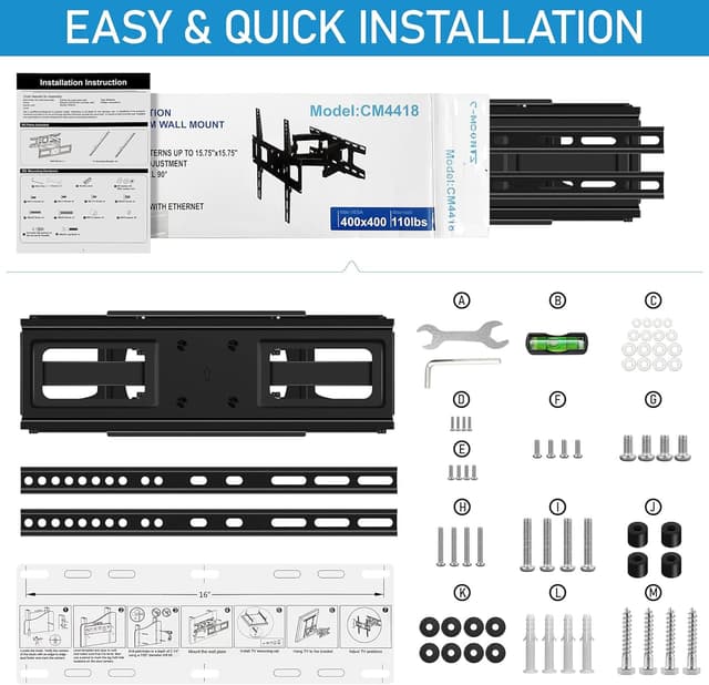 Thumbnail 6 de C-MOUNTS Full Motion TV Wall Mount Bracket