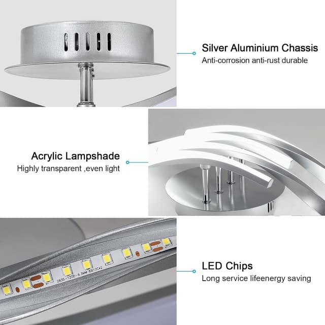 Thumbnail 4 de Toolight Lámpara de Techo 32W LED Plafón Curvo 60cm