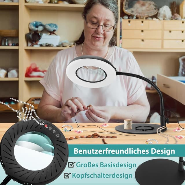 Thumbnail 3 de Coteck 10X Lupe mit Licht und Ständer