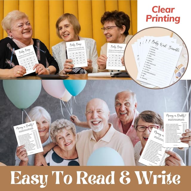 Thumbnail 5 de WOODAMORE Funny Baby Shower Games Bingo Set 🎲