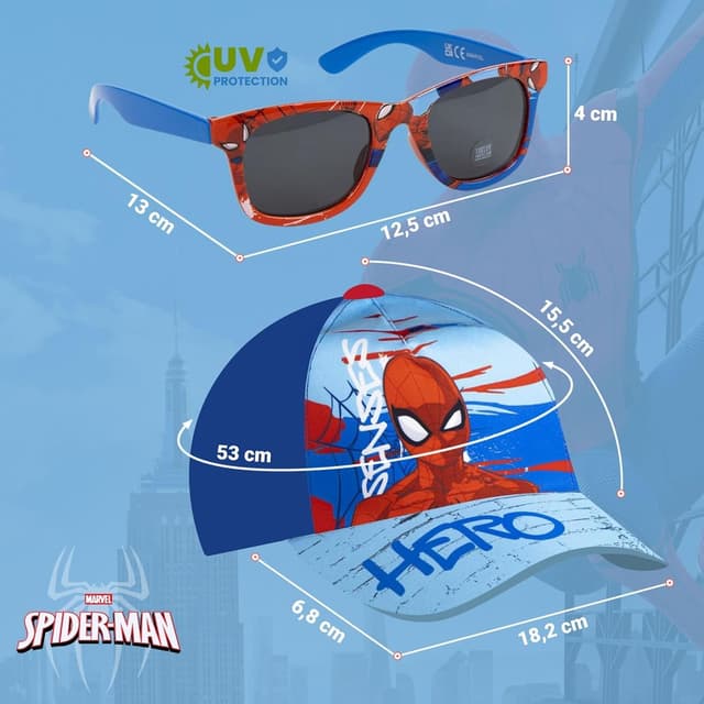 Detalle 2 de Gorra y Gafas Marvel Spiderman Infantil