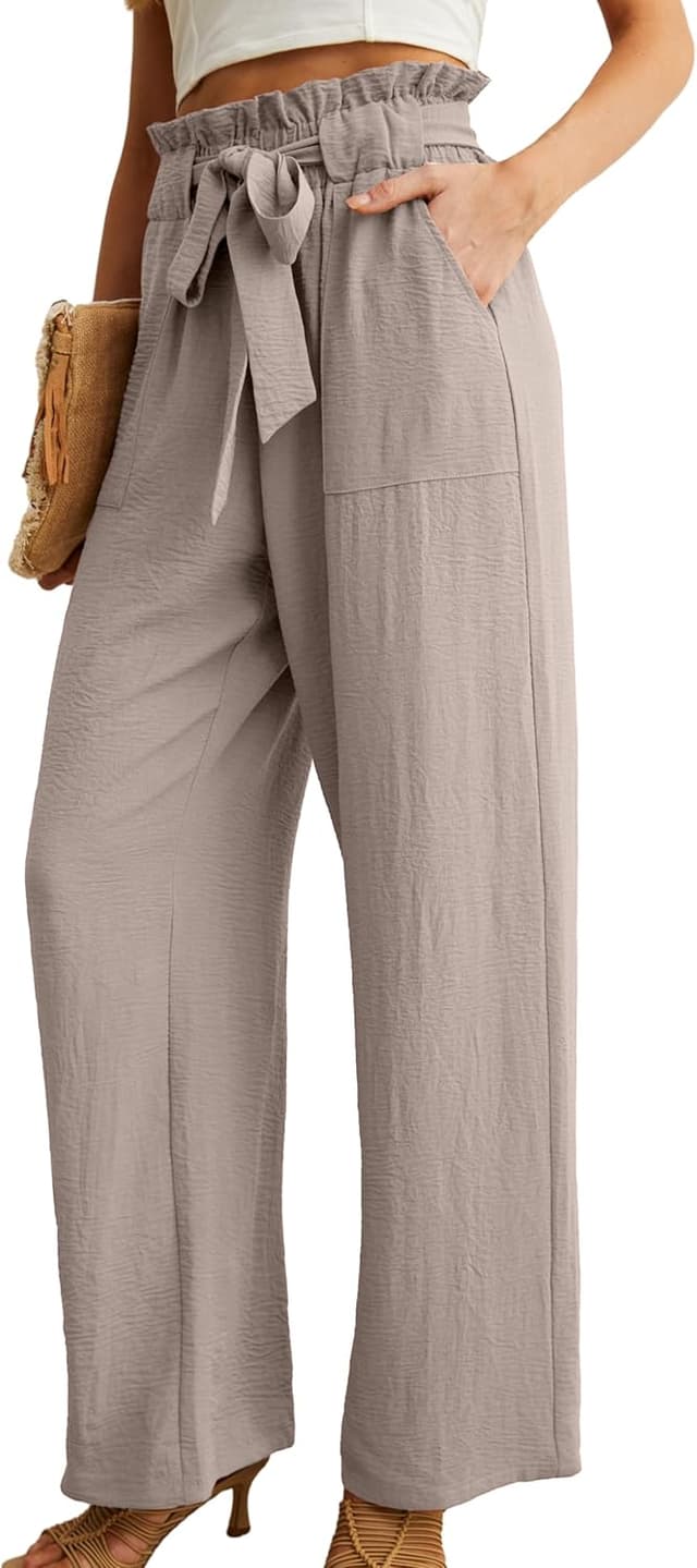 Detalle 2 de IWOLLENCE Women's Wide Leg Pants 100% Polyester