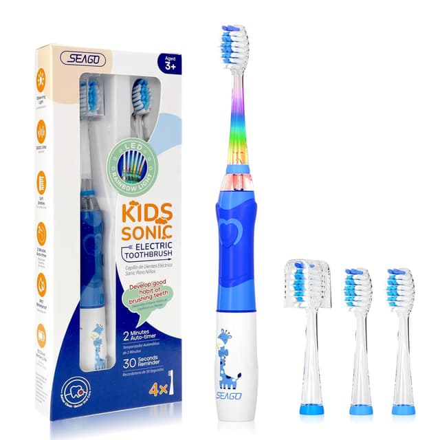 Detalle de SEAGO SG-977 Kids Electric Toothbrush, 4 Heads 🪥