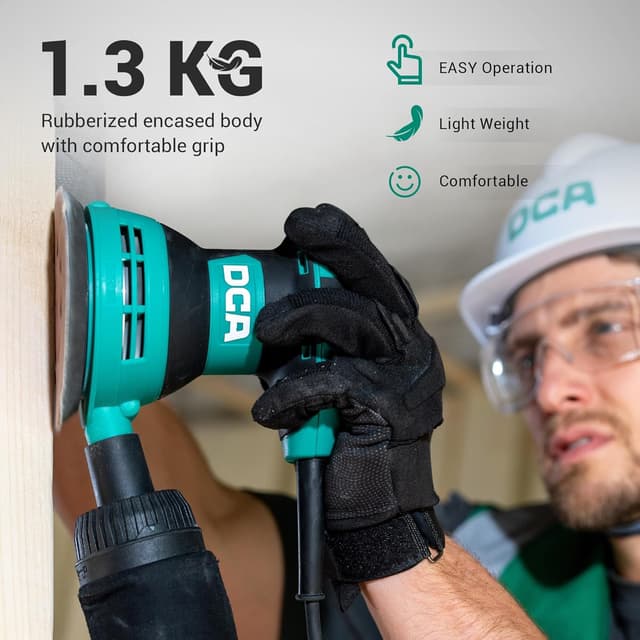 Detalle de DCA Random Orbital Sander (300W) with Dust Collection, 6 Variable Speeds, 125mm