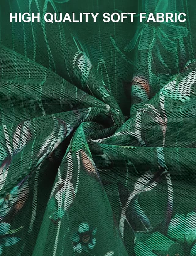 Detalle de Syphiby women’s chiffon square neck ruffle tunic top (3/4 sleeve, double layer mesh) M–3XL