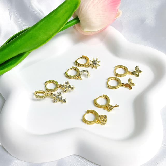 Thumbnail 6 de Creolen mit Herz Schloss Anhänger 1,3 cm