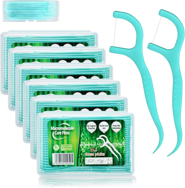 Detalle de Yuede Dental Floss Zahnseide-Sticks mit Y-Form-Design (300+40 Stück)