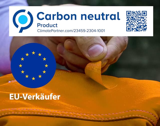 Detalle de aZengear Reparaturflicken-Set für Daunenjacken, Steppjacken & mehr (11 Stück, Orange) – selbstklebend, wasserdicht