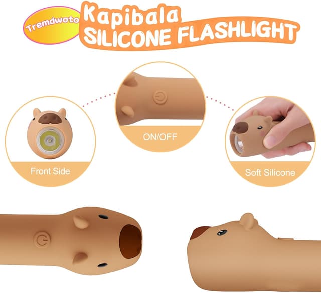 Detalle 2 de ZKLiLi Capibala Kid’s Rechargeable Flashlight (silicone, USB-C) for camping and outdoor exploring