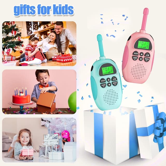 Thumbnail 6 de HPROMOT Kinder Walkie-Talkies ab 3 bis 12 Jahren, aufladbar, 16 Kanäle mit LED-Taschenlampe und VOX