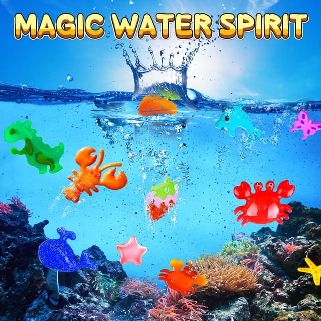 Detalle 2 de Flavery Magic Water Elf 3D Aqua Gelz Set mit 20 Farben & 24 Formen – Bastelset für Kinder ab 6 Jahren