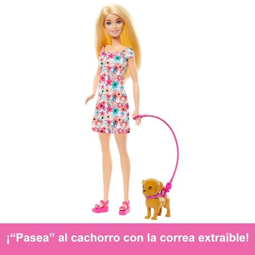 Thumbnail 3 de Barbie HTK37: Muñeca paseadora de perro con mascotas
