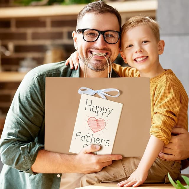 Thumbnail 6 de Switory 50er Pack braune Papiertüten mit Henkel aus Kraftpapier (41 x 15 x 30 cm)