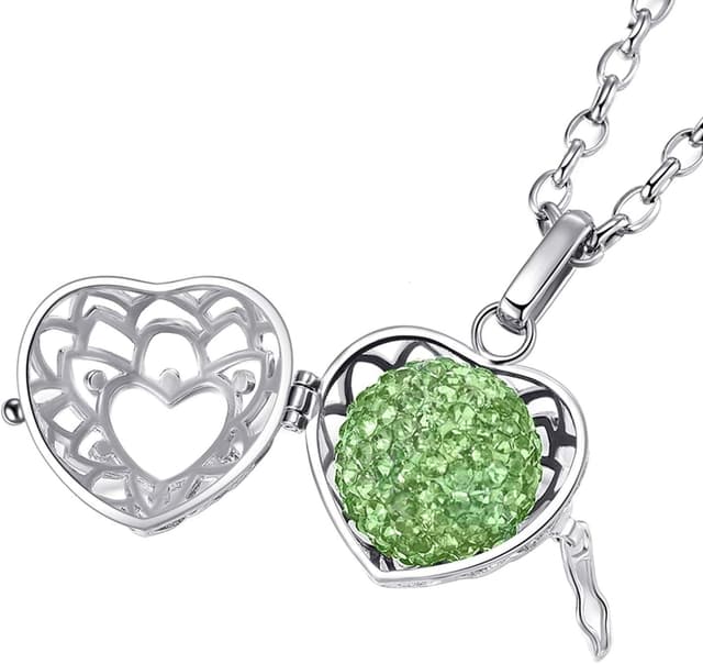 Detalle de Catenina donna in acciaio inox Morella da 70 cm con ciondolo a cuore e sfera da 16 mm