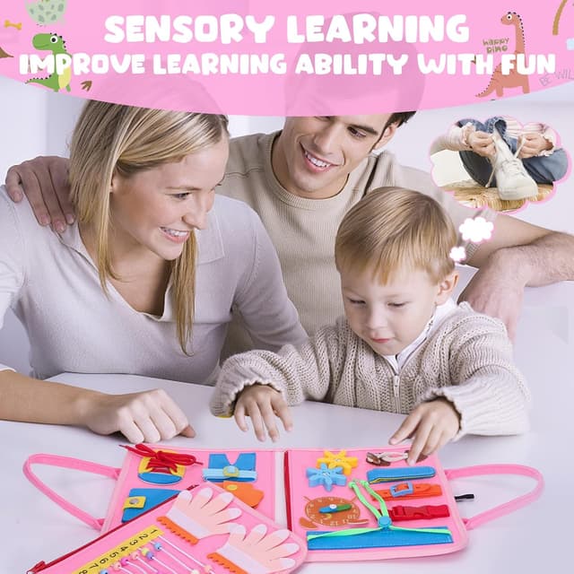 Detalle 2 de Busy Board for Toddlers Montessori Sensory Toys for Fine Motor Skills 🎪