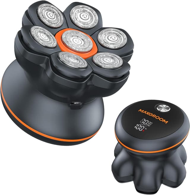 Detalle de Maxgroom Head Shavers for Men (7D Waterproof) – Electric Head Shaver for Bald Men with Flexible Blade and Type-C Charging