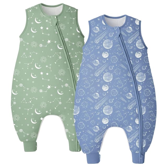 Thumbnail 6 de Unnivoll Baby-Schlafsack mit Füßen 1,0 Tog (Baumwolle), Sommer 2er-Pack – 80 cm, beige