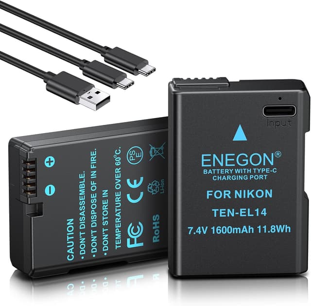 Imagen de ENEGON EN-EL14 USB-C batería 1600 mAh 2 unidades en OfertitasTOP