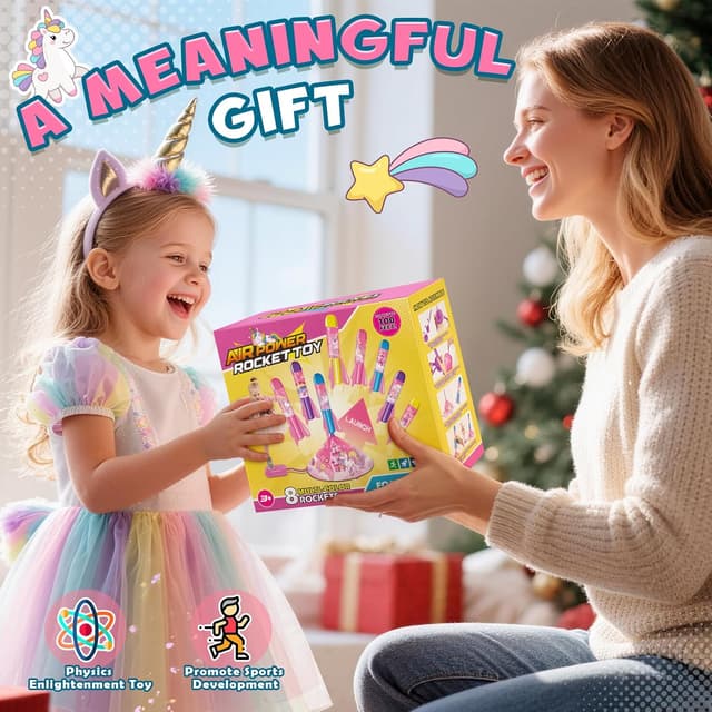 Thumbnail 6 de Anginne Unicorn Jump Rocket Toy (8 foam rockets) outdoor air blaster for kids aged 3–12