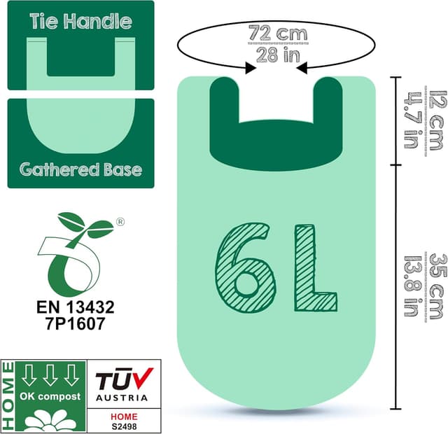 Thumbnail 4 de Greener Walker Compostable Tie Handles 6L Liners
