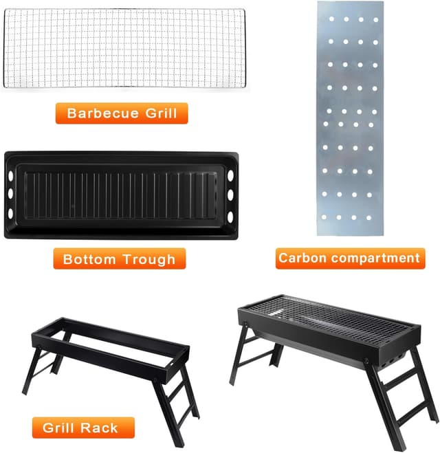 Detalle de Portable charcoal BBQ grill for picnics