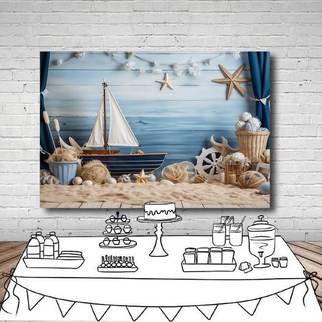 Thumbnail 4 de MEHOFOND 7x5ft Beach Photography Backdrop