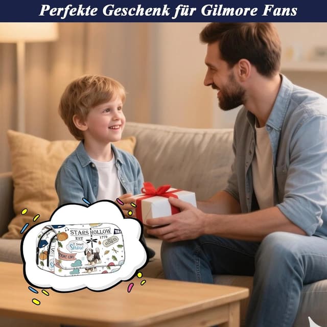 Detalle 2 de Clyrax Federmäppchen mit Gilmore-Muster – großes Schlamperetui für Schule, Reise & Alltag