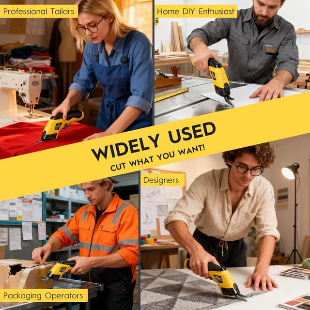 Thumbnail 6 de Kolozy Cordless Electric Scissors 4V (2500mAh, 10,000RPM) – Rechargeable cutter for cardboard, fabric, carpet, leather