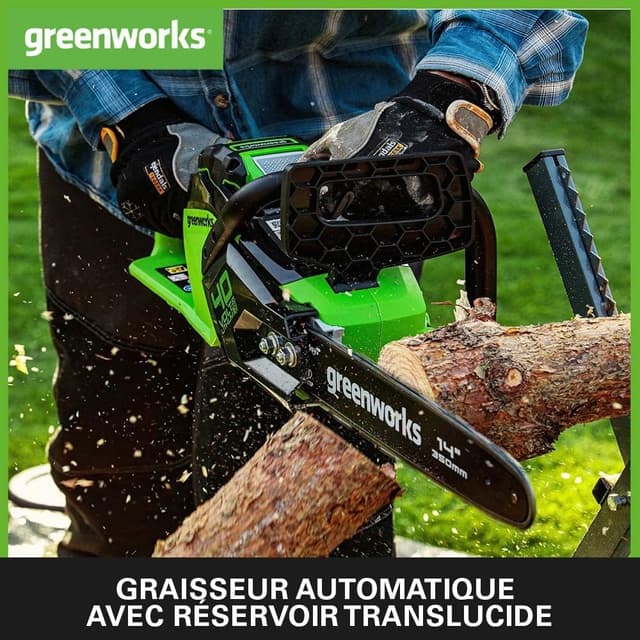 Thumbnail 4 de Greenworks GD40CS15K2X Tronçonneuse 35 cm, 40V 🎋