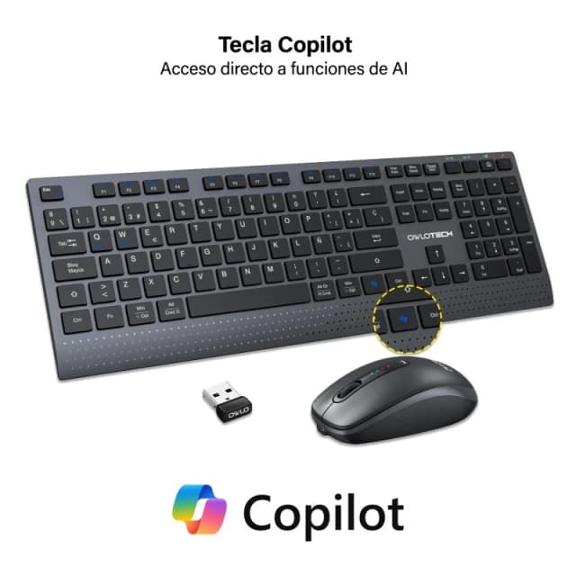 Thumbnail 3 de Owlotech MK700 Combo teclado y ratón low profile Dark Grey 🖱️