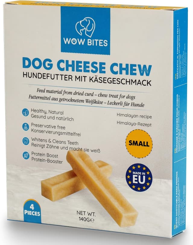 Thumbnail 6 de WOW BITES Premium Kaukäse für Hunde – extra langer Kauspaß aus natürlicher Kuhmilch (140 g, 4er Pack, S)