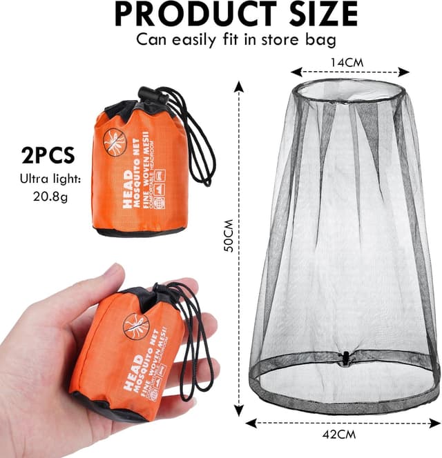 Thumbnail 4 de ACWOO Mosquitera de cabeza 2 unidades