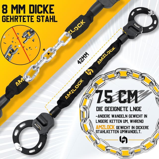 Thumbnail 1 de AMZLOCK E Scooter Schloss 75 cm Kette