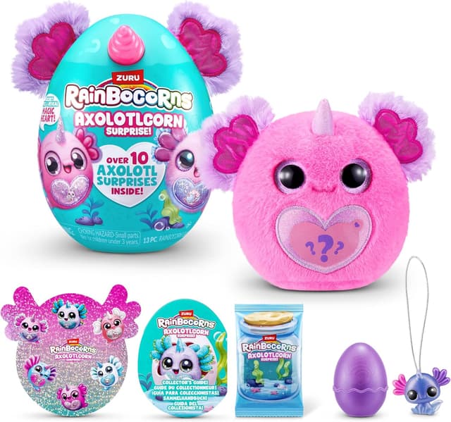 Detalle de Rainbocorns Axolotlcorn Surprise di ZURU (GILLDA) – peluche da collezione con uovo e 10 sorprese