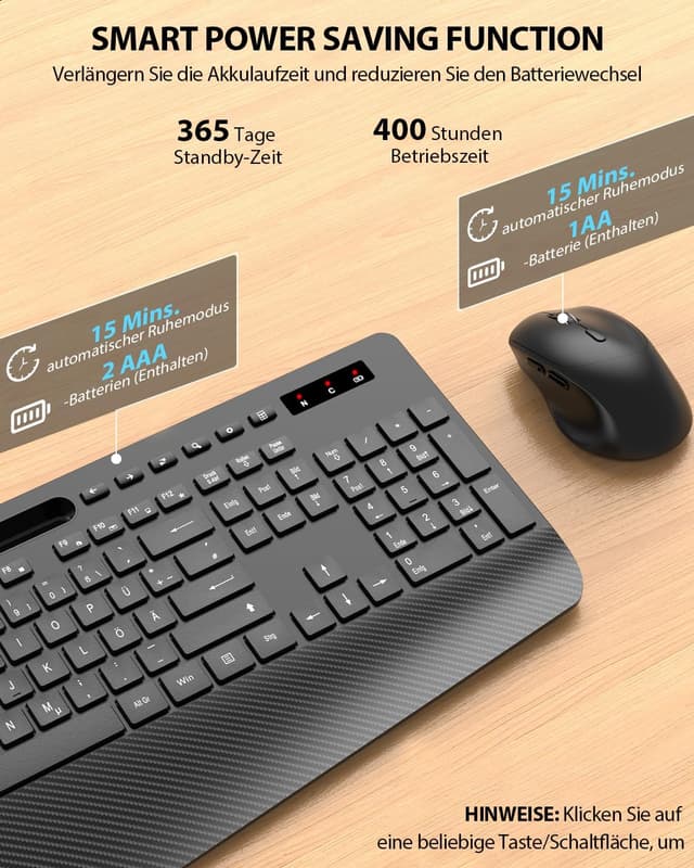 Detalle 2 de Kabelloses Tastatur Maus Set 33 Fuß