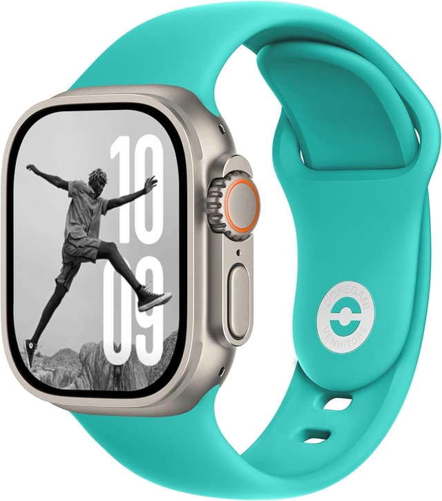 Detalle de DONEGANI SB Bracelet silicone pour Apple Watch Ultra 2 / Series 10-3 (Sport Band bleue, 40/41/42/44/45/46/49 mm) pour Femme et Homme