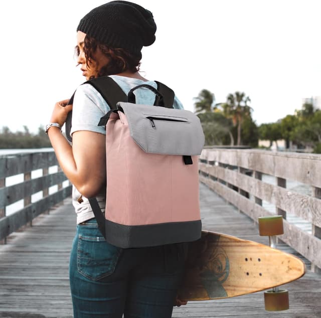 Detalle de TANTOMI Damen-Rucksack mit Laptopfach, wasserdichtem Polyester und Anti-Diebstahl-Fach