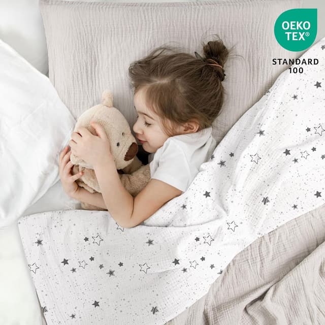 Detalle 2 de lulumoon Kinderbettwäsche 100x135 (Bettbezug + Kissenbezug 40x60) aus Baumwolle